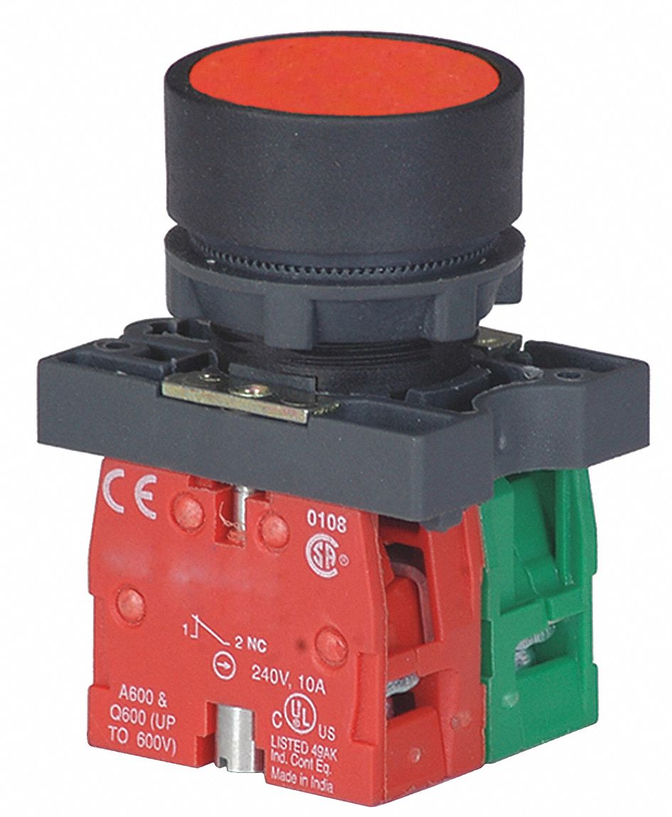 DAYTON 30G234 NonIlluminated Push Button,Plastic,Red eBay