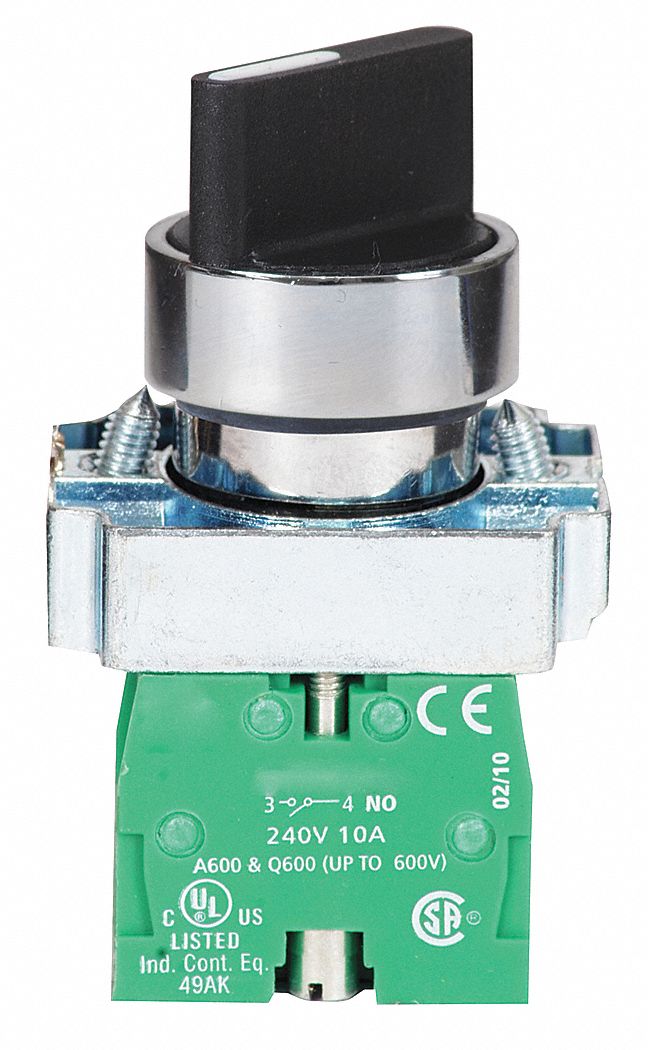 DAYTON NonIlluminated Selector Switch 22 mm Size, 3 Position