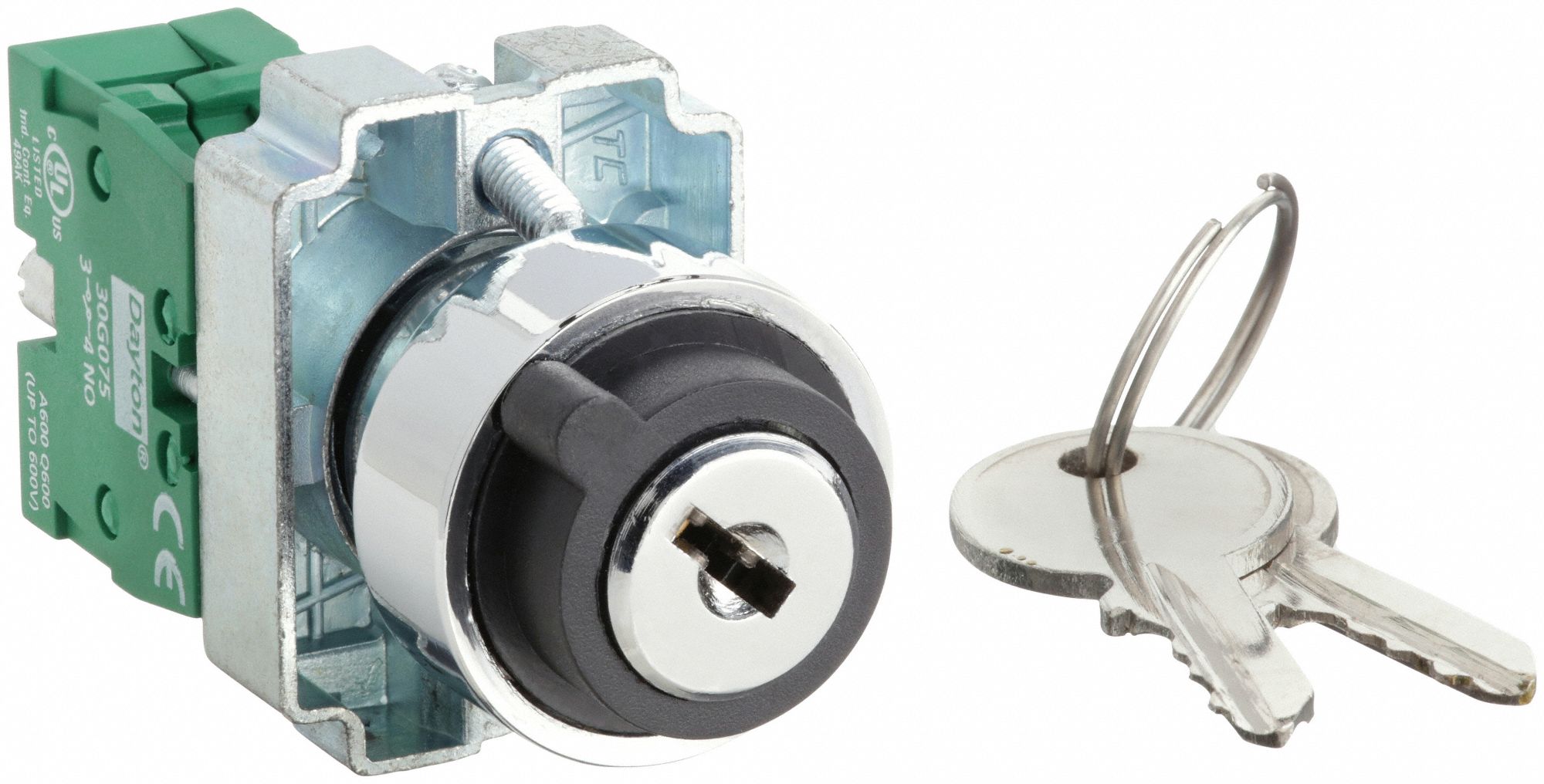 COMMUTATEUR, MAINTENUE, 1 NO, TAILLE DE MONTAGE 22 MM, NOIR