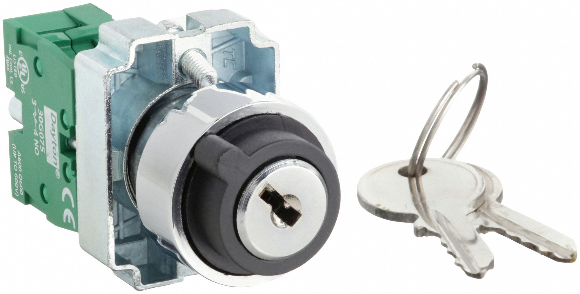 Selector Switch: 2 Position, 22 mm Panel Mounting Size, 1NO
