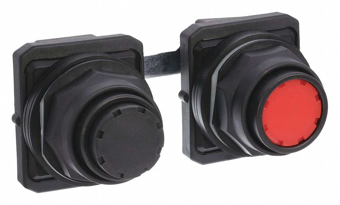 Pendant Push Button,  Black, Red,  30mm