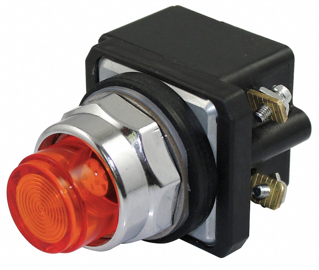 DAYTON Pilot Light Complete, 30 mm, 120V AC Voltage, Lamp Type LED