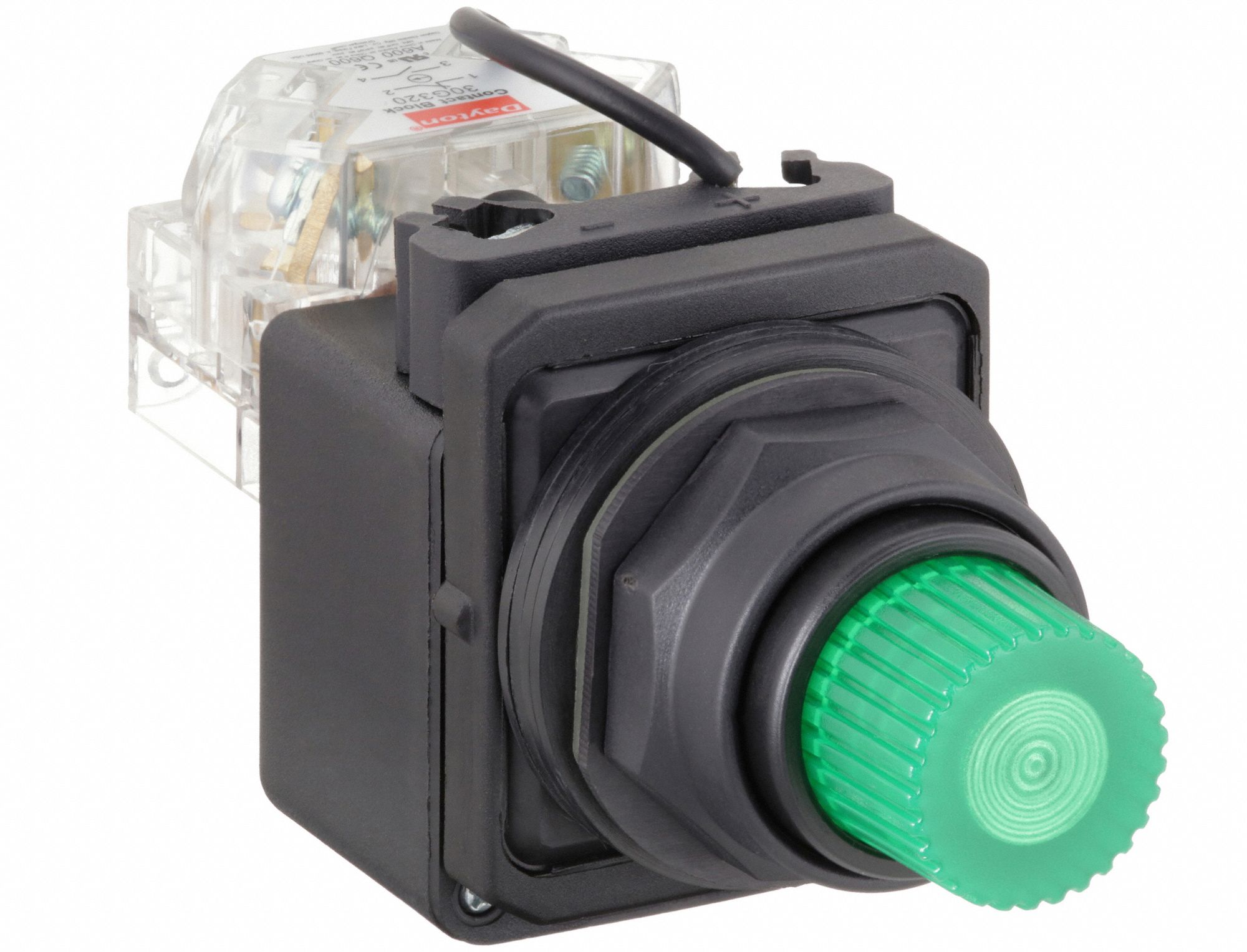 Pilot Light: 30 mm Panel Mounting Size, Green, LED, 24 V AC/DC Max Volt Rating (Supply)