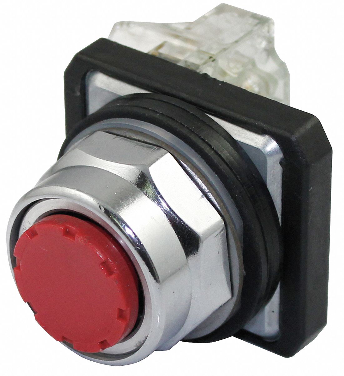 DAYTON NonIlluminated Push Button 30 mm Size, Momentary Push, Red