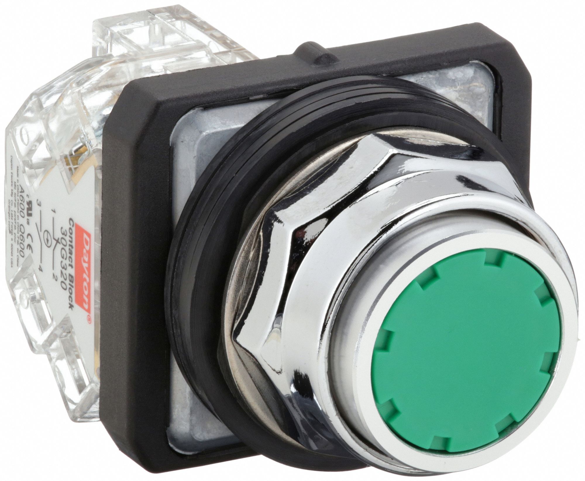 Flush Push Button Operator: Non-Illuminated, Flush Profile, Metallic, 30 mm, 1NO/1NC