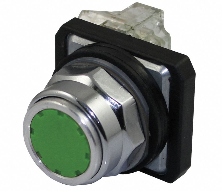 DAYTON Botón de Presión No Iluminado, Tipo de Operador Botón de Descarga, Tamaño 30mm, Acción
