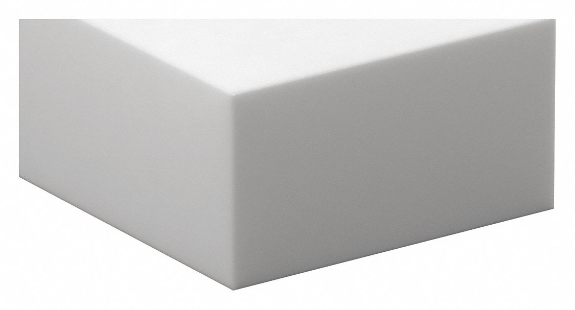 PTFE Bar: 0.25 in Thick, 0.5 in x 3 ft, White, Opaque, 4, 350 psi Tensile Strength, 3.0 ft-lb/in
