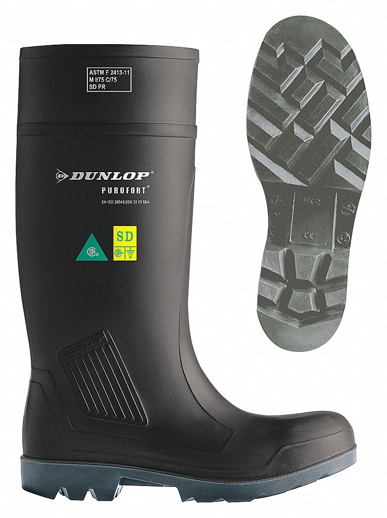 WORK BOOTS, UNISEX/KNEE/WATERPROOF/INSULATED, CHARCOAL, SIZE 14, POLYURETHANE/STEEL