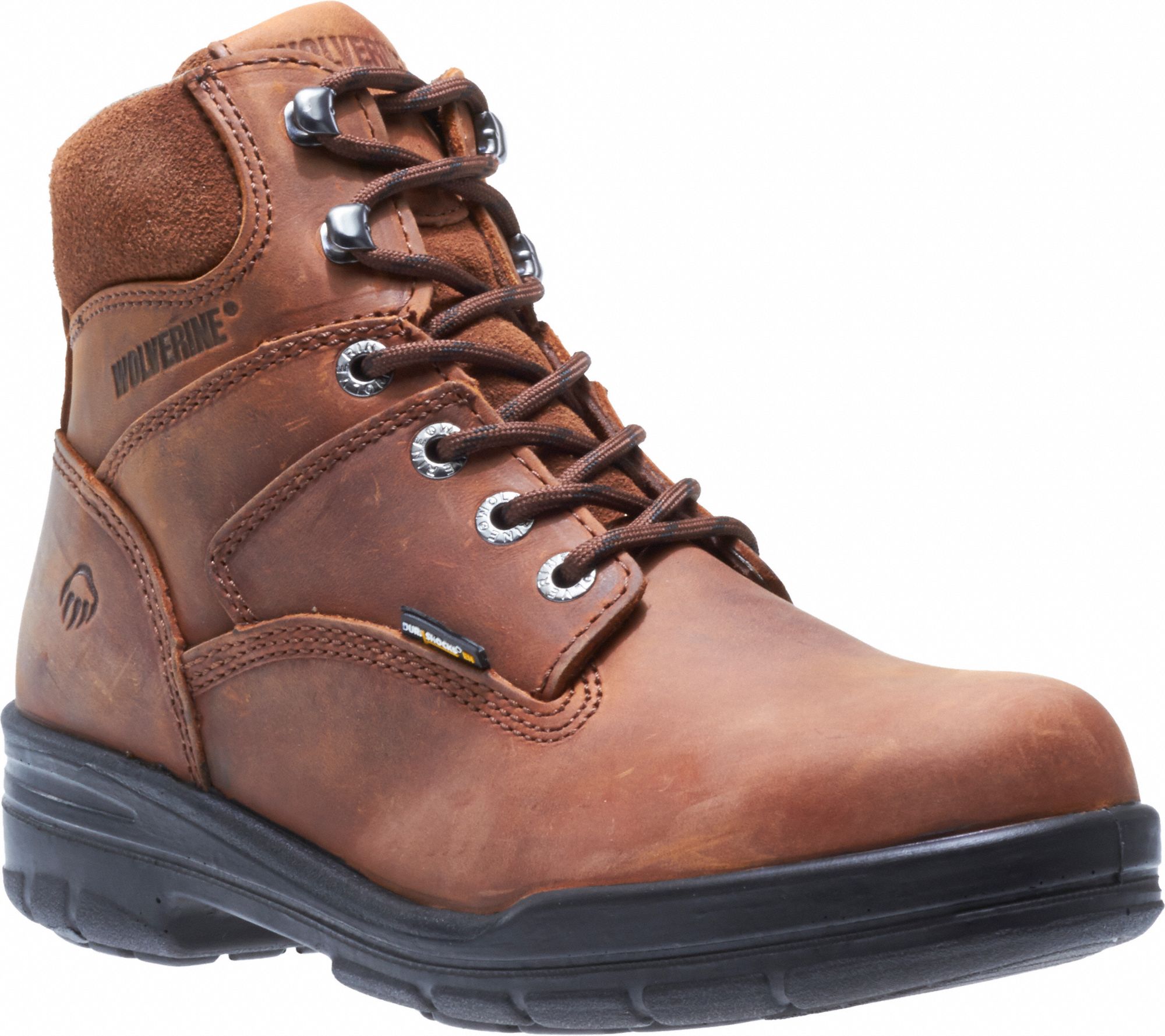 WOLVERINE 6 in Work Boot, 91/2, M, Men's, Dark Brown, Steel Toe Type, 1 PR 30GG45W02053