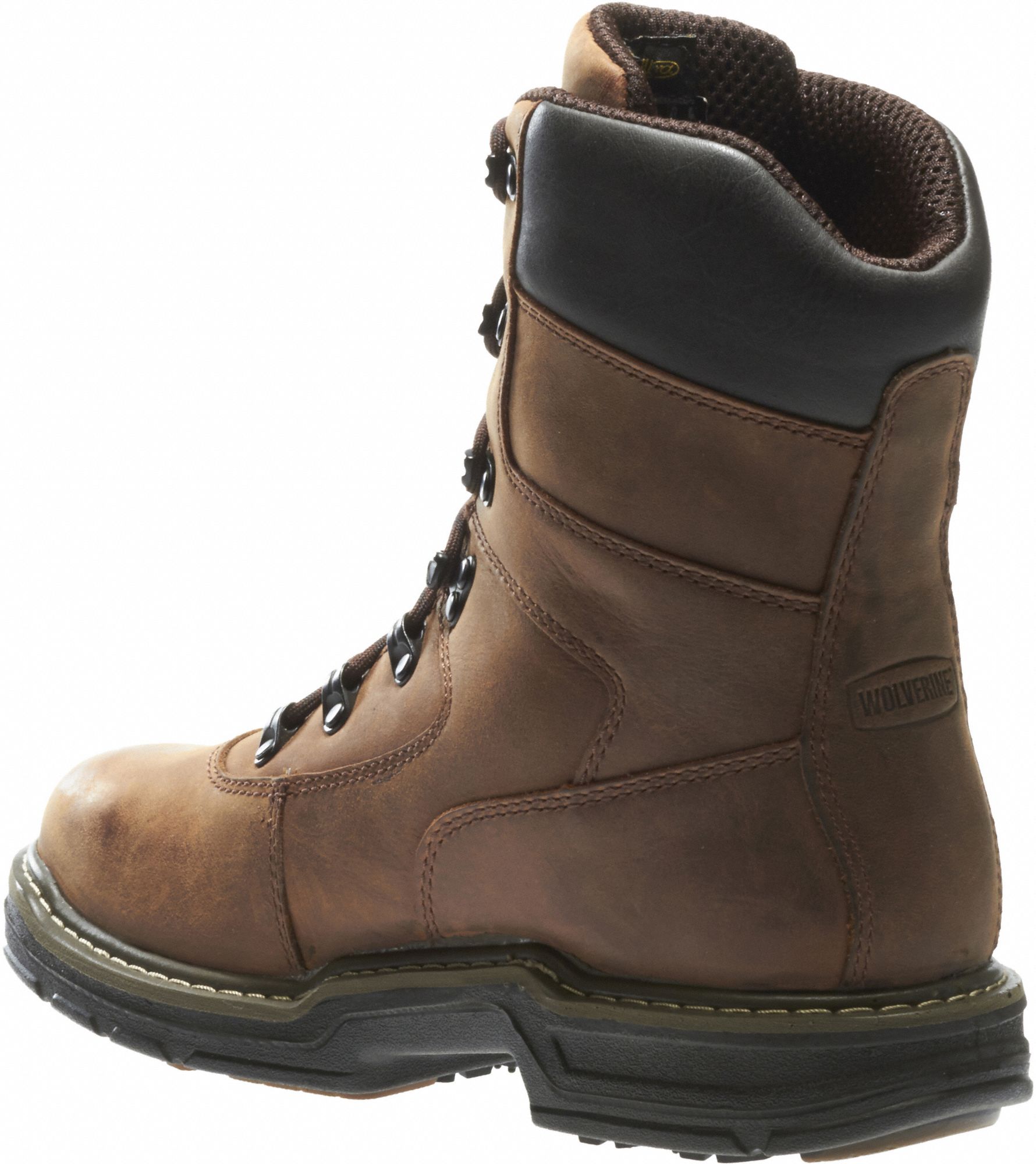 WOLVERINE 8 in Work Boot, 7, M, Men's, Brown, Steel Toe Type, 1 PR