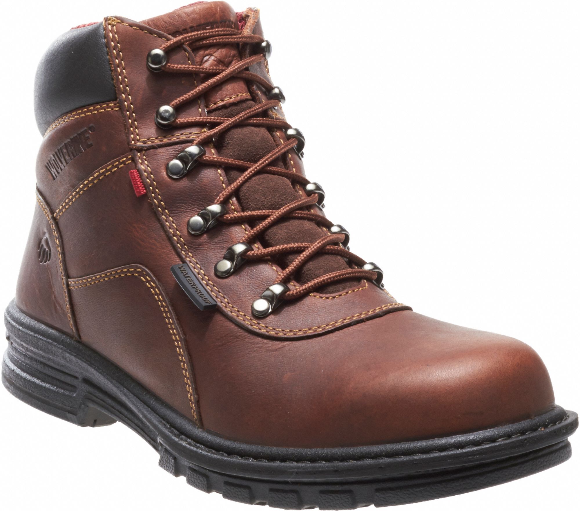 WOLVERINE 6 in Work Boot, 13, EW, Men's, Brown, Steel Toe Type, 1 PR