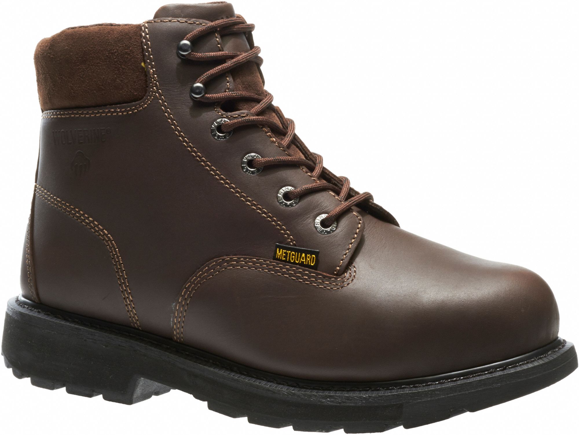 WOLVERINE 6 in Work Boot, 11-1/2, M, Men's, Brown, Steel Toe Type, 1 PR