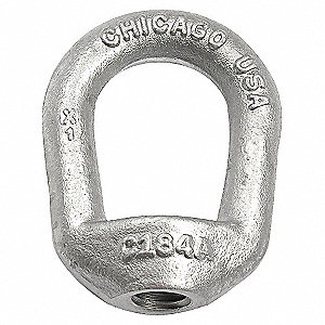 EYE NUT, OVAL, WORKING LOAD LIMIT 3500 LBS, 7/8 IN, 3 IN, 1 3/4 IN, GALVANIZED CARBON STEEL