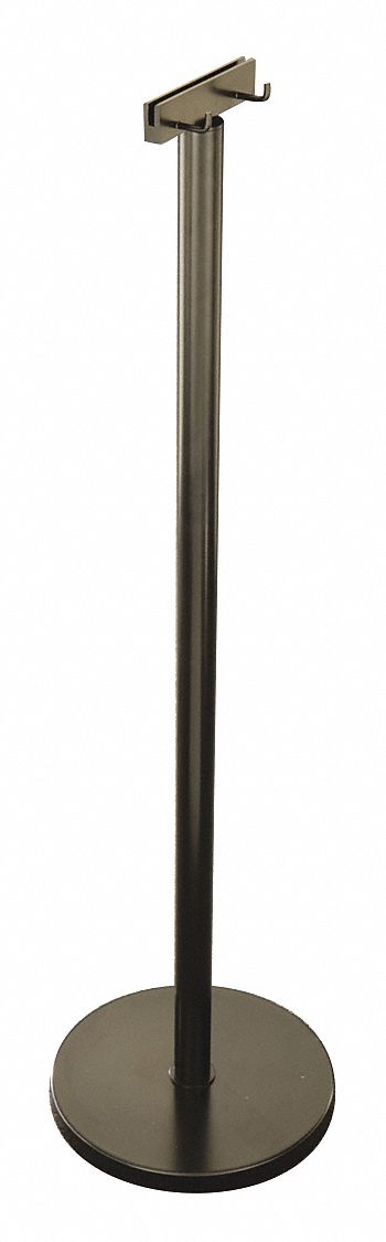 Umbrella Bag Holder: 6 in Overall Wd, 43 in Overall Ht, Satin Black, Freestanding, Two-sided