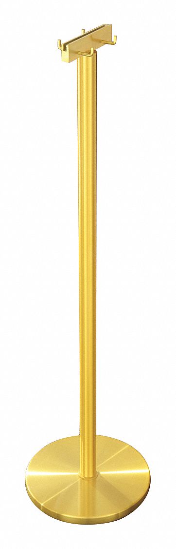 Umbrella Bag Holder: 6 in Overall Wd, 43 in Overall Ht, Satin Brass, Freestanding, Two-sided