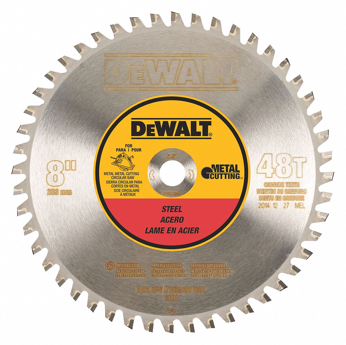 DEWALT, 8 in Blade Dia., 48 Teeth, Circular Saw Blade 30HJ88DWA7840