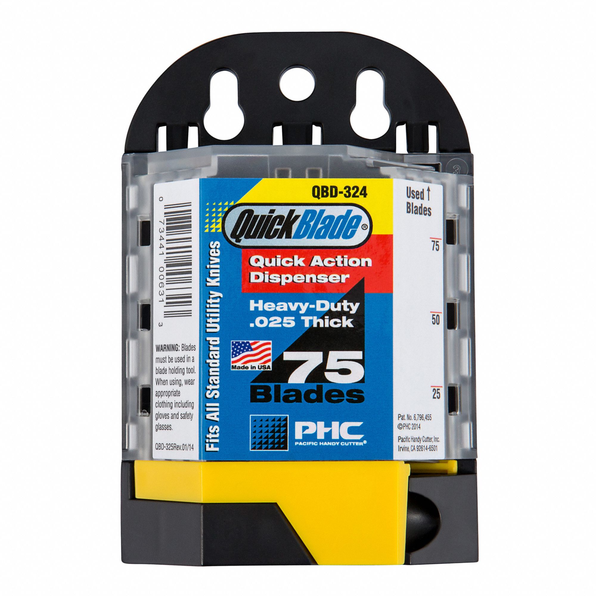 UTILITY KNIFE BLADE,2 3/8 IN L,PK75