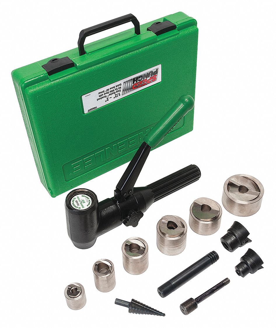 GREENLEE Speed Punch Kit, 19, 10 Ga. Steel - 30HK31|7908SBSP - Grainger