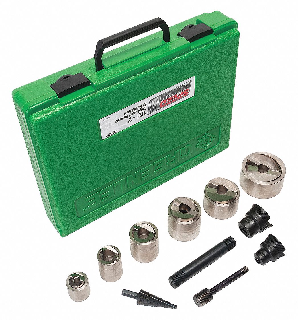 GREENLEE Speed Punch Kit, 18, 10 ga. Steel 30HK327907SBSP Grainger