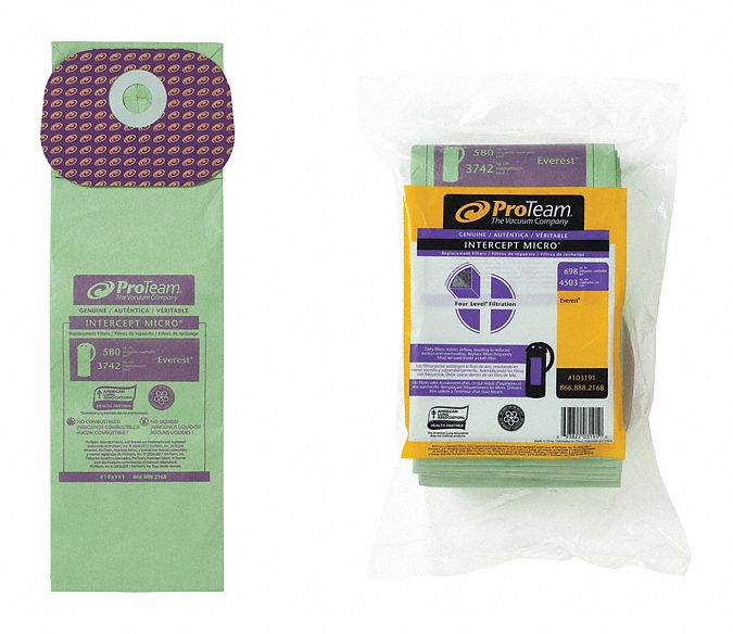 Vacuum Bag: ProTeam, 107280, Dry, Paper, 2-Ply, Std, 103191