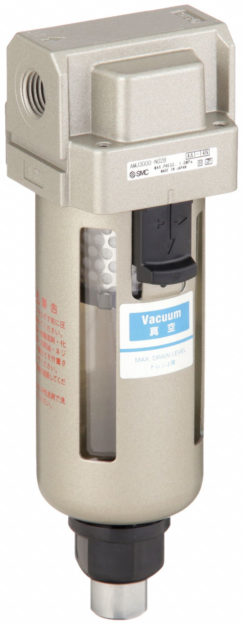 SMC Vacuum Water Separator 1/4 in NPT, 100 kPa to 1,000 kPa, 5°C to 60°C, AMJ Grainger