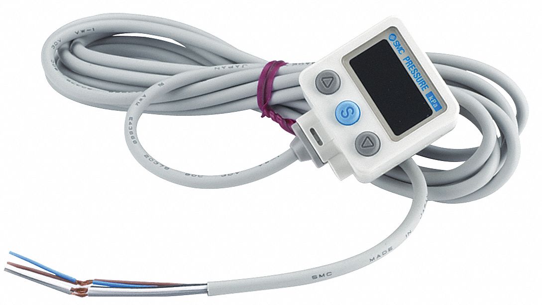 SMC, 1/8 in Port Size, 2 NPN Outputs 1 Analog Output, Vacuum Pressure Switch 30J555ZSE40AN01