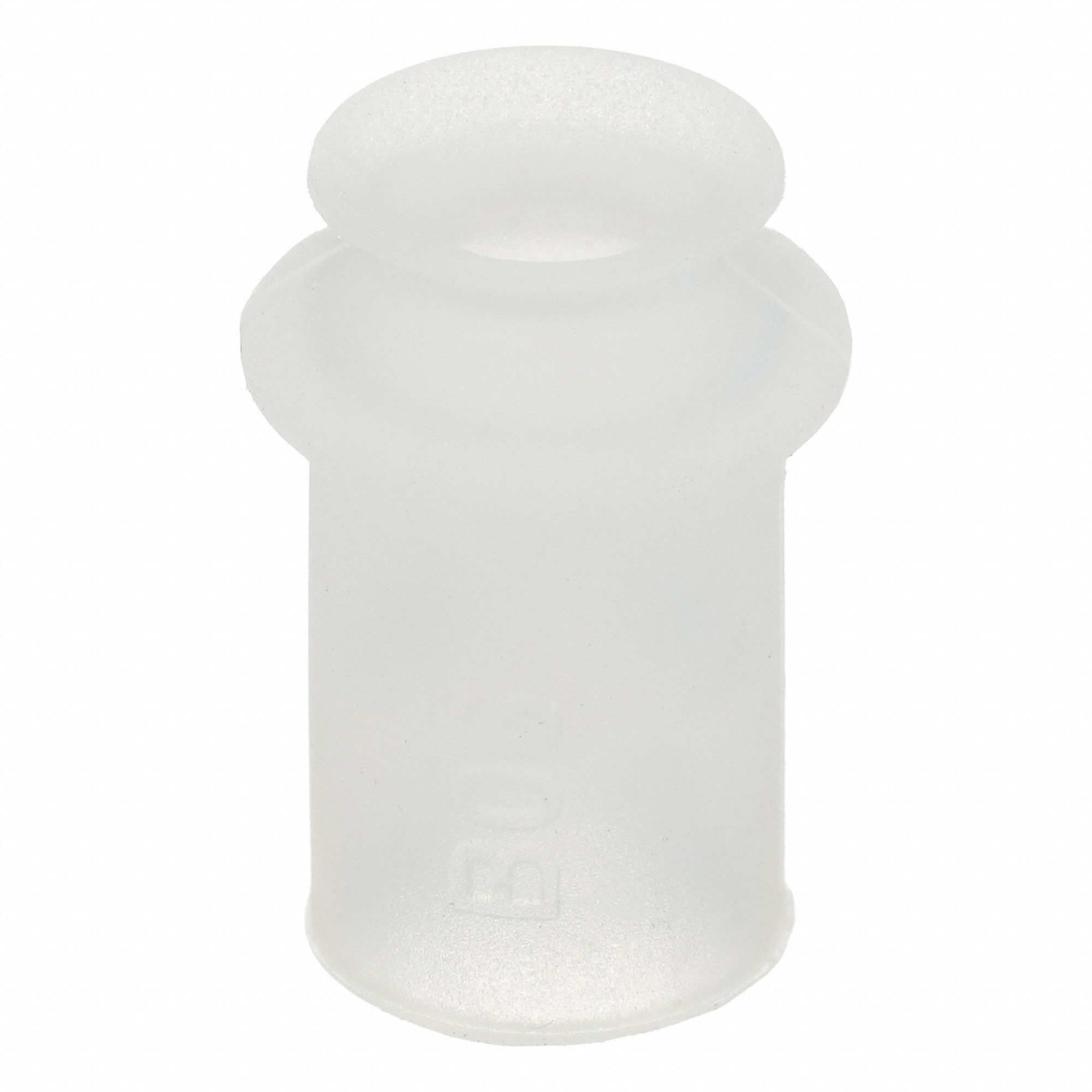 Vacuum Pad: Bellows, w/o Adapter, 6 mm Pad Dia, Food Grade Silicone Rubber, White, 13 mm Pad Ht