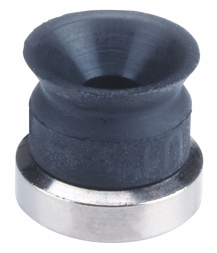 Vacuum Pad: w/o Adapter, 10 mm Pad Dia, Conductive Silicone, 50A, Black with Two Silver Marks