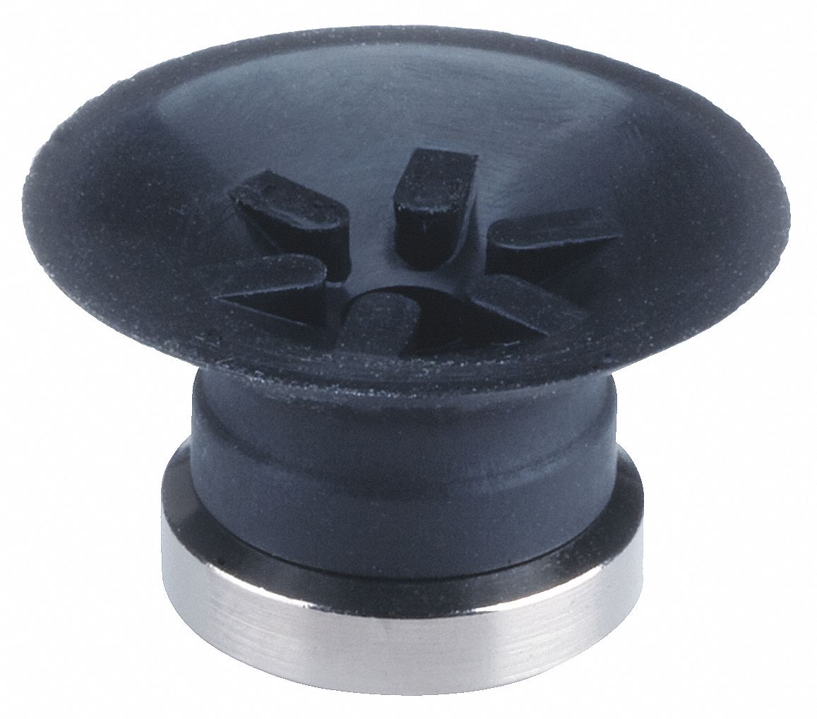 Vacuum Pad: Flat with Ribs, w/o Adapter, 20 mm Pad Dia, Food Grade Silicone Rubber, White