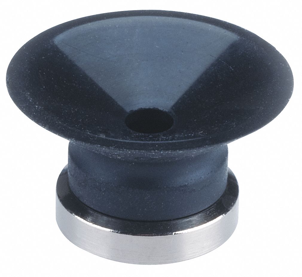 Vacuum Pad: Flat, w/o Adapter, 20 mm Pad Dia, Food Grade Silicone Rubber, White, 14 mm Pad Ht