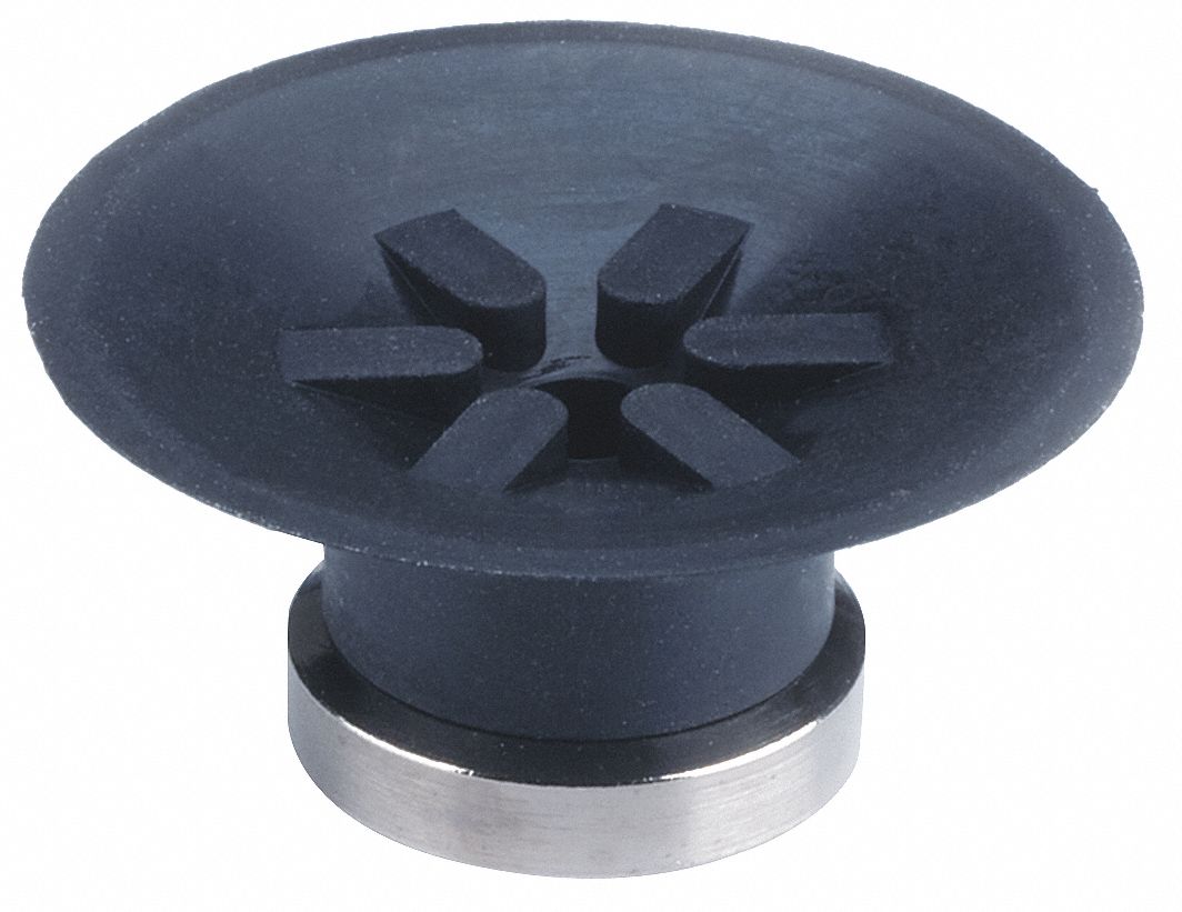 Vacuum Pad: Flat with Ribs, w/o Adapter, 25 mm Pad Dia, Food Grade Silicone Rubber, White