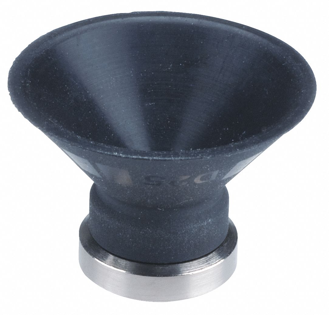 Vacuum Pad: Deep, w/o Adapter, 25 mm Pad Dia, Food Grade Silicone Rubber, White, 20 mm Pad Ht