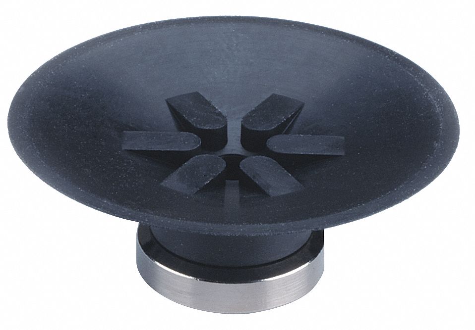 Vacuum Pad: Flat with Ribs, w/o Adapter, 32 mm Pad Dia, Food Grade Silicone Rubber, White