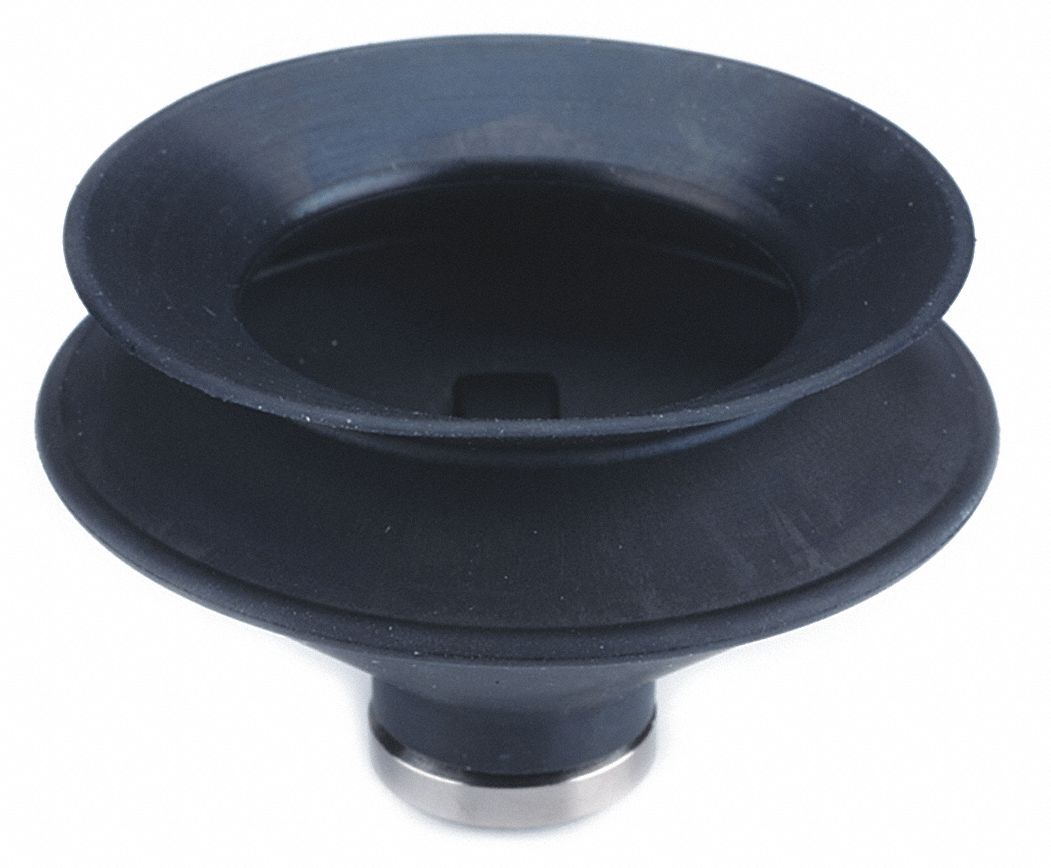 Vacuum Pad: Bellows, w/o Adapter, 50 mm Pad Dia, Food Grade Silicone Rubber, White, 38 mm Pad Ht