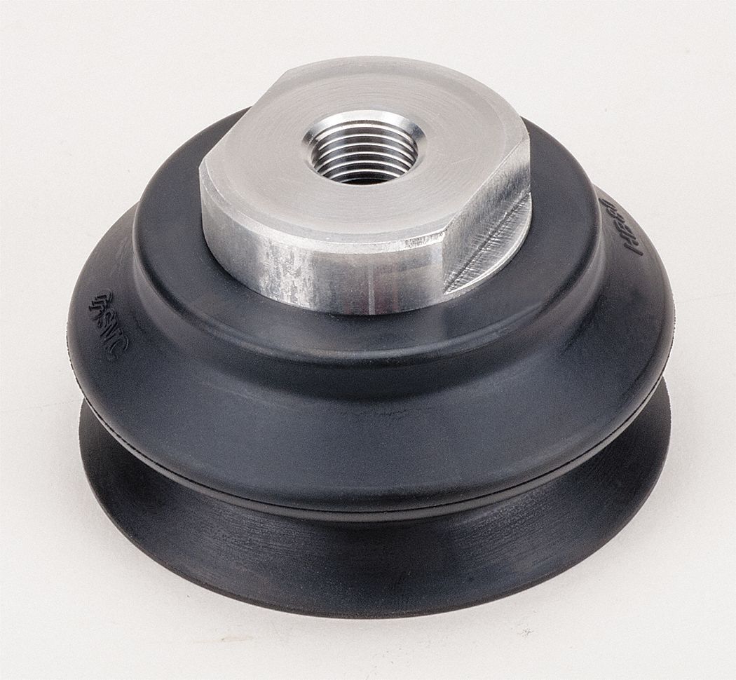 SMC 80 mm NBR Large Bellows Vacuum Pad Assembly, Black 30J712ZPT80HBNB16 Grainger