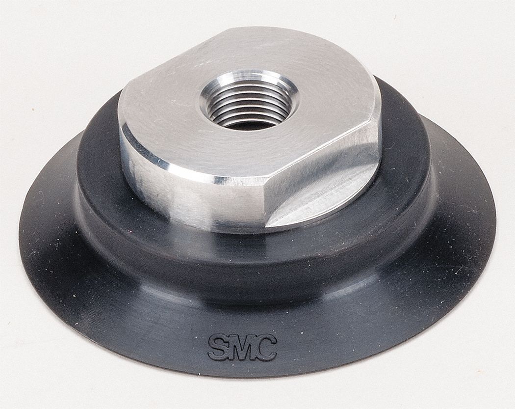 SMC 80 mm NBR Heavy Flat Vacuum Pad Assembly, Black 30J715ZPT80HN