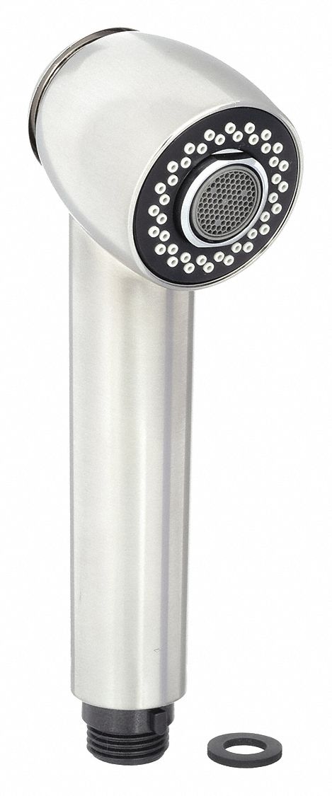 Kitchen Sprayer: Plastic, Chrome, 1/2" Connection Size, Compression, Reliant