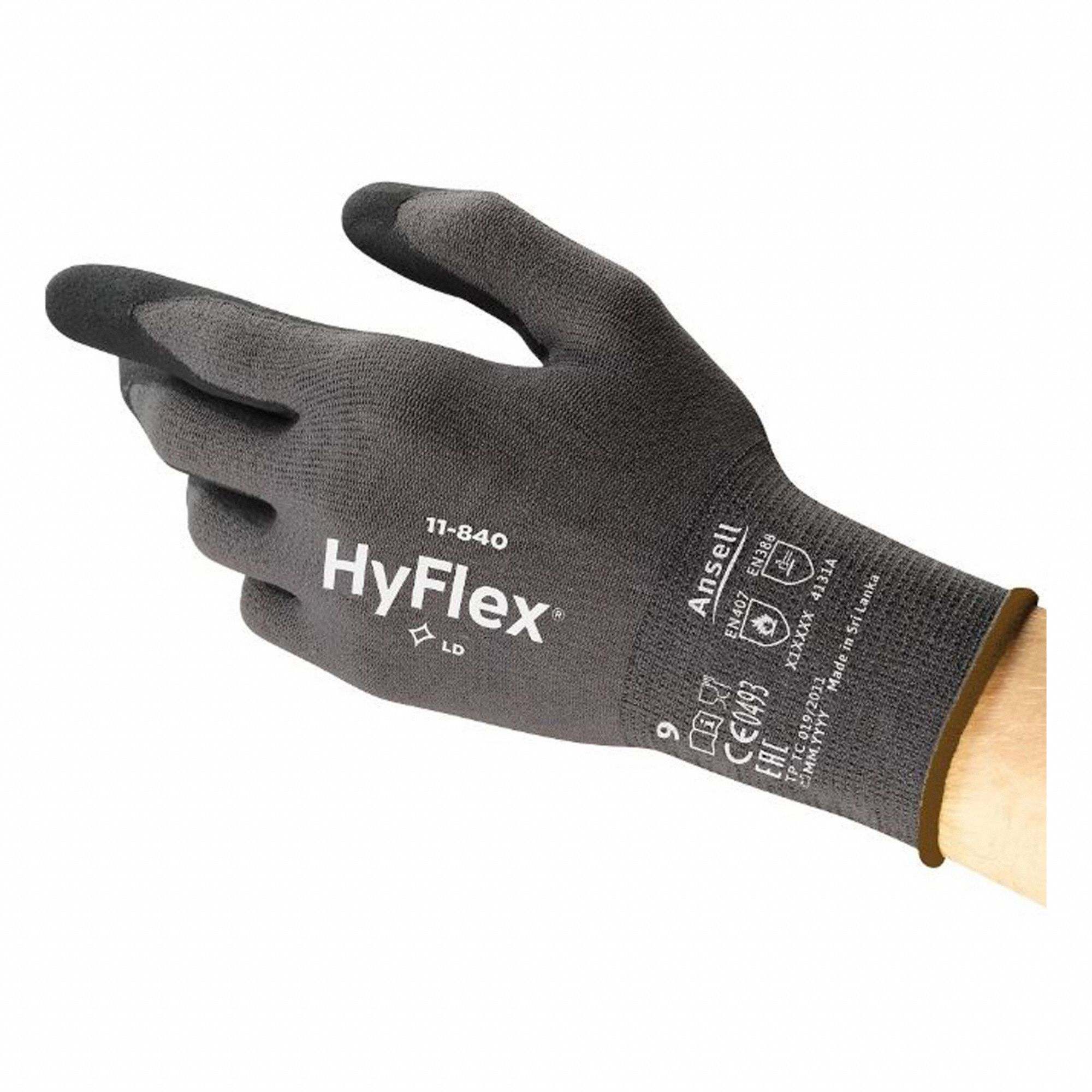 COATED GLVS,NITRILE/NYLON,8,BLK/GY,PR