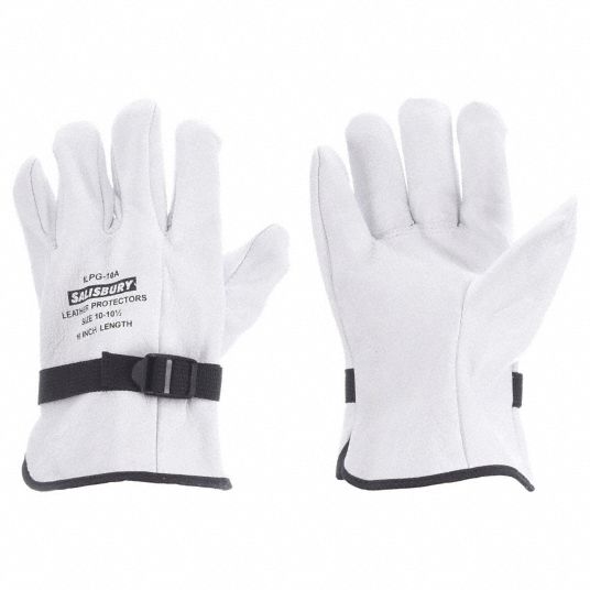 PRO-SAFE Size XL (10) Grain Goatskin General Protection Work Gloves for Work & Driver, Uncoated, Slip-On Cuff, Full Fingered, Gray, Paired 71-3601/XL