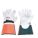 PROTECTOR ELECTRICAL GLOVE, STRAIGHT THUMB, 14 IN L, GAUNTLET CUFF, ORANGE/WHT