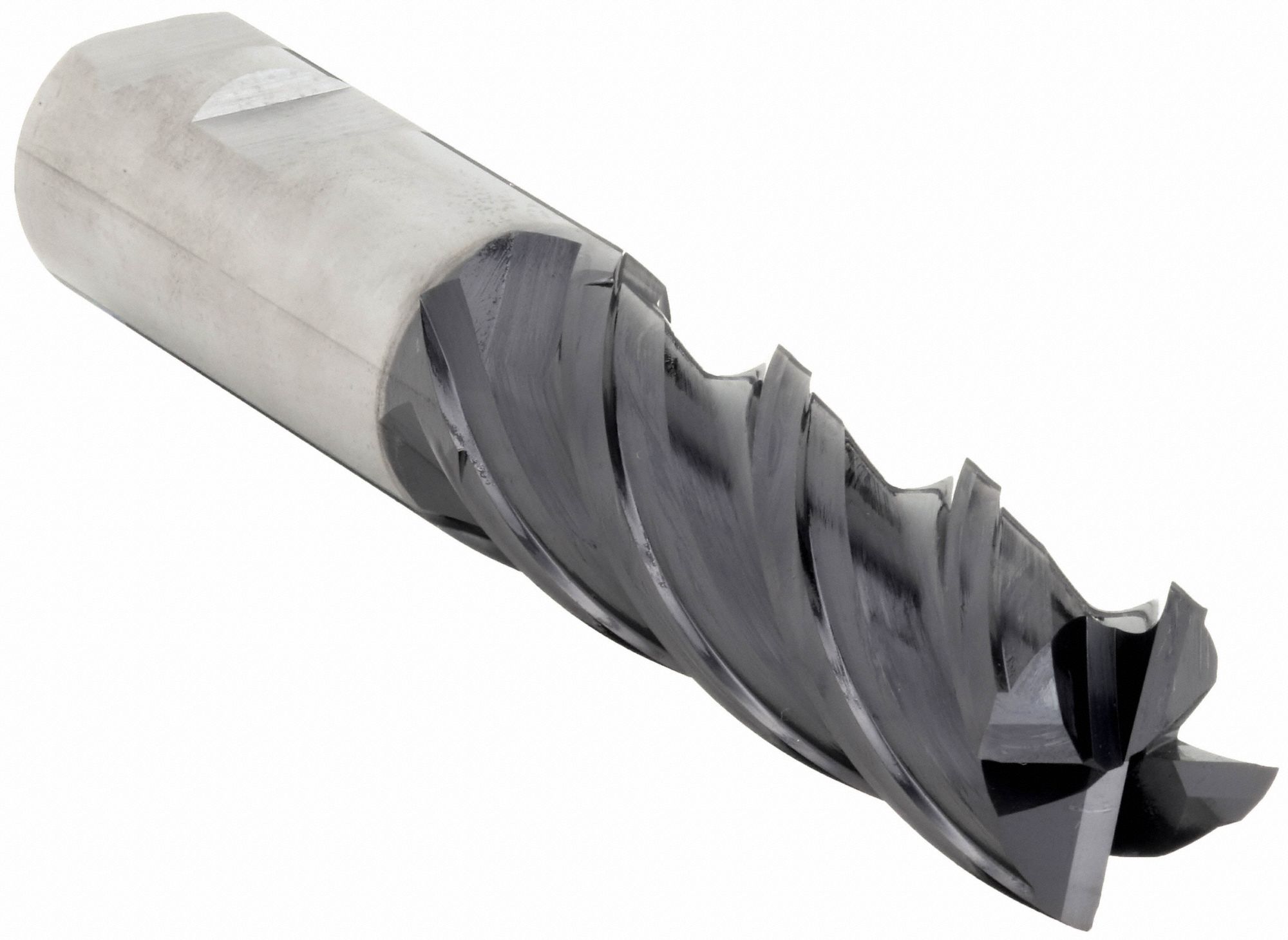 Square End Mill: Carbide, TiAlN Coated, 4 Flute, 1" Mill Dia, 3" LOC, 6" OAL