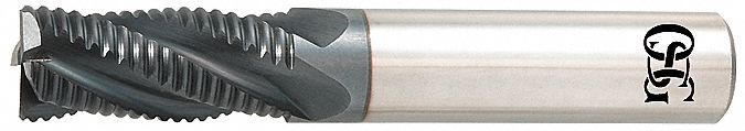 Roughing End Mill: Carbide, TiAlN Coated, 4 Flute, 3 mm Mill Dia, 10 mm LOC, 64 mm OAL