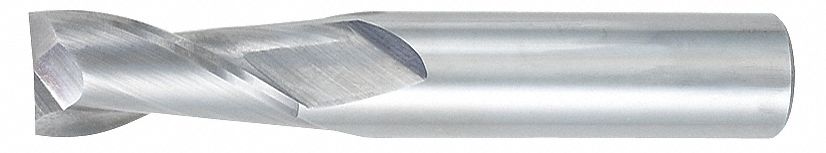 Square End Mill: Carbide, 2 Flute, 0.5 mm Mill Dia, 1.5 mm LOC, 39 mm OAL