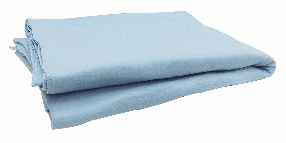 Blanket: Polyester, Blue, 72 in Wd, 90 in Lg