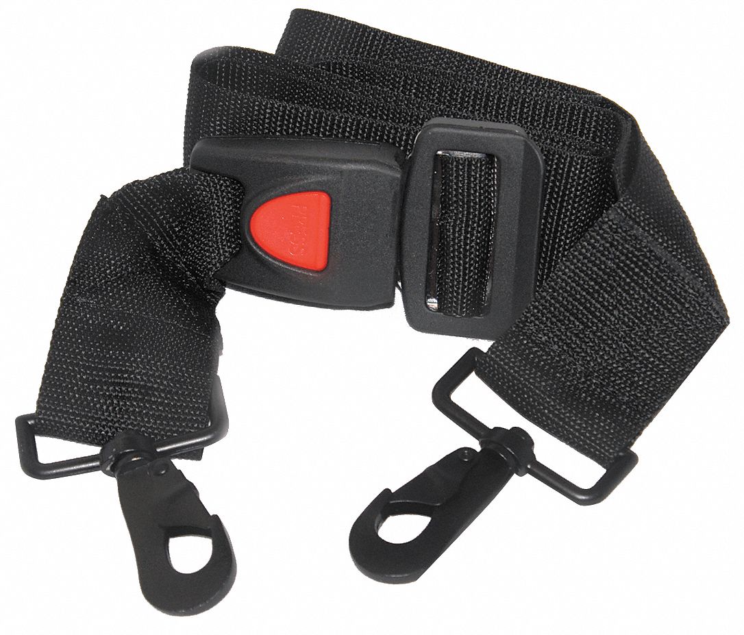 Strap: 5 ft, Polypropylene, Push Button, Black, MS-ST393