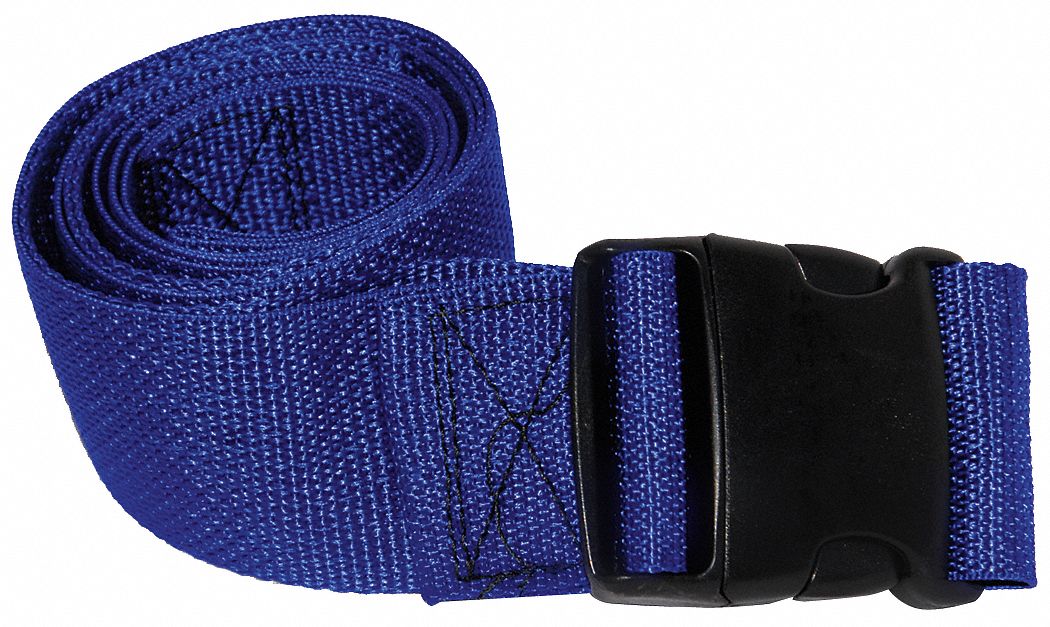 Strap: 5 ft, Polypropylene, Side Release, Blue, MS-ST694