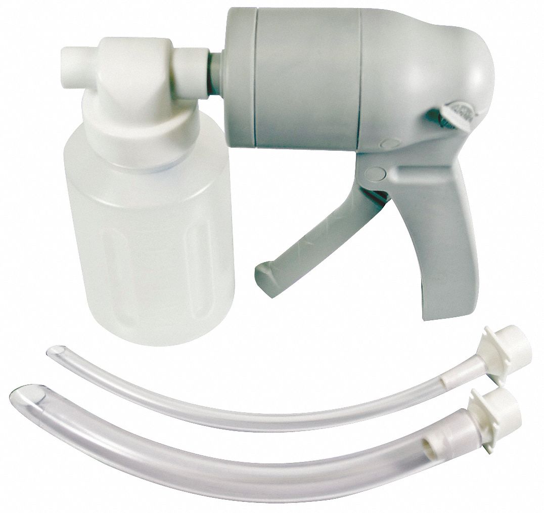 MEDSOURCE Manual Suction Pump, Plastic/PVC, White, Disposable Yes