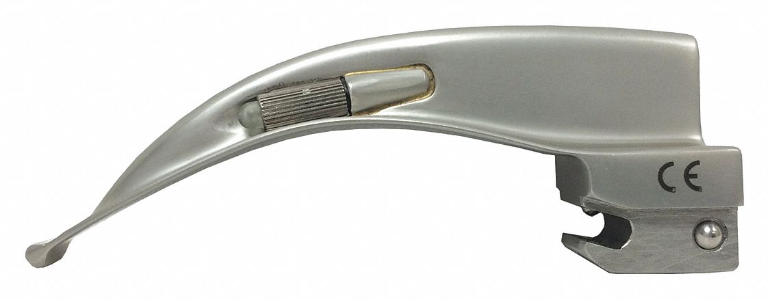 Laryngoscope Blade: MacIntosh, 1 Blade Size, Std, 3 7/16 in Overall Lg, 3/8 in Overall Wd