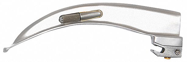 Laryngoscope Blade: MacIntosh, 3 Blade Size, Fiber Optic, 5 1/4 in Overall Lg