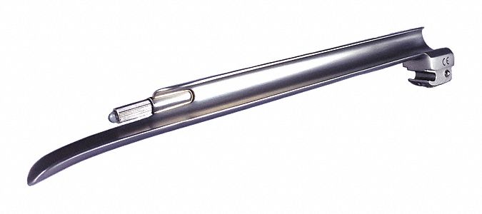 Laryngoscope Blade: Miller, 4 Blade Size, Std, 8 1/16 in Overall Lg, 9/16 in Overall Wd